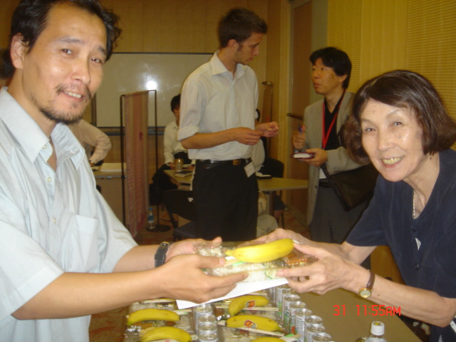 Makiko serving her first lunch